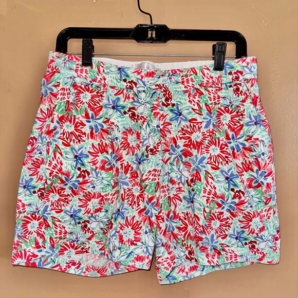 Stella Parker Collection Women's Floral Comfy Flat Front Shorts - Size 6 - Picture 4 of 7